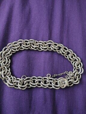 Vintage Elco Sterling Silver Chain Bracelet With Safety Clasp. Estate Find